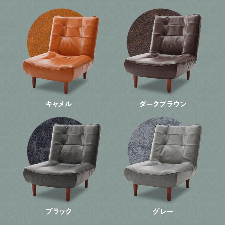 ハイバックソファ 1人掛け リクライニング ソファ 座面やわらかめ シンプル おしゃれ ヴィンテージ  1P ローソファ ポケットコイル コンパクト 日本製の画像