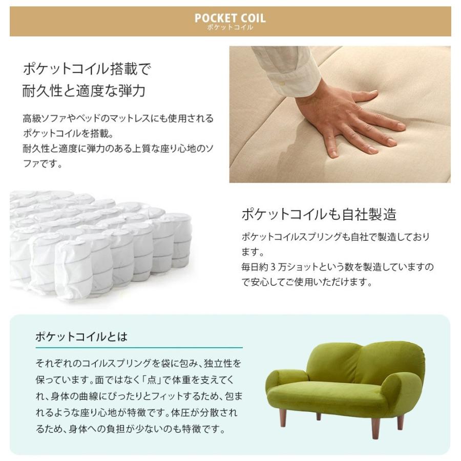 ソファ ソファー コンパクト 座面やわらかめ 2人掛け かわいい ローソファ チェア 一人暮らし リクライニング 大人かわいい ミニソファ SUICA mini A615 日本製の画像