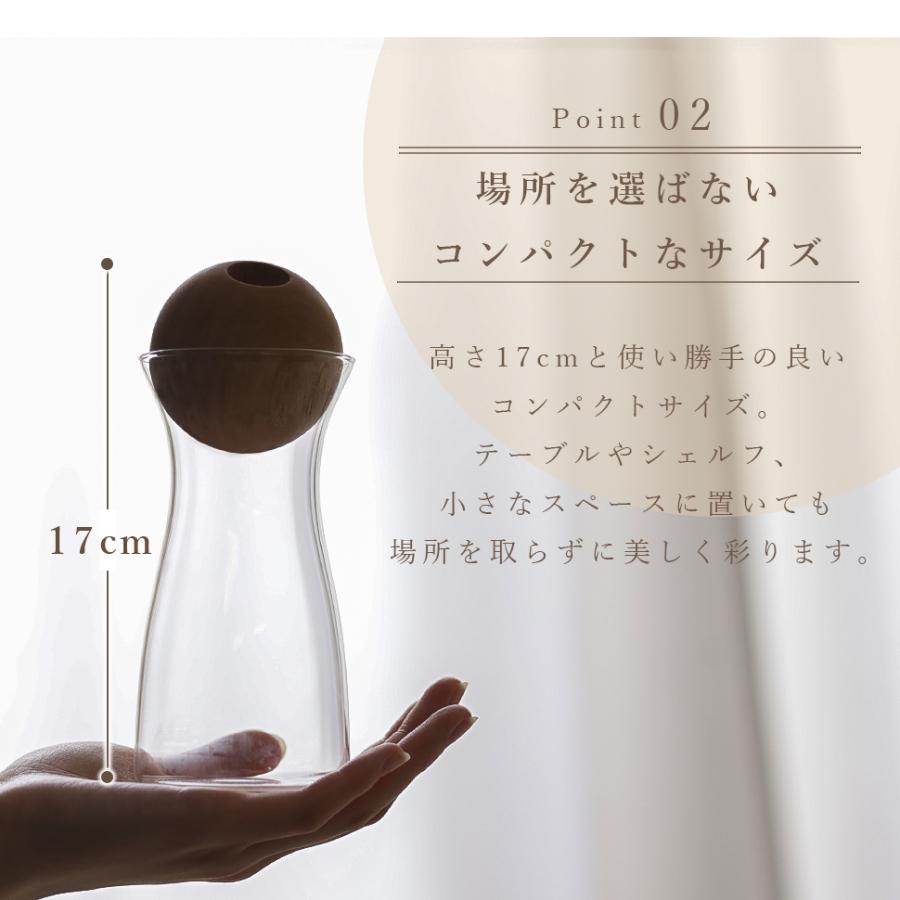 Clay（クレイ） フラワーベース 花瓶 花器 木のボール ガラス 手のひら