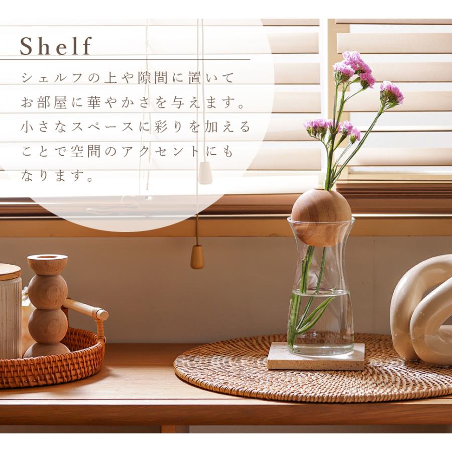 Clay（クレイ） フラワーベース 花瓶 花器 木のボール ガラス 手のひら