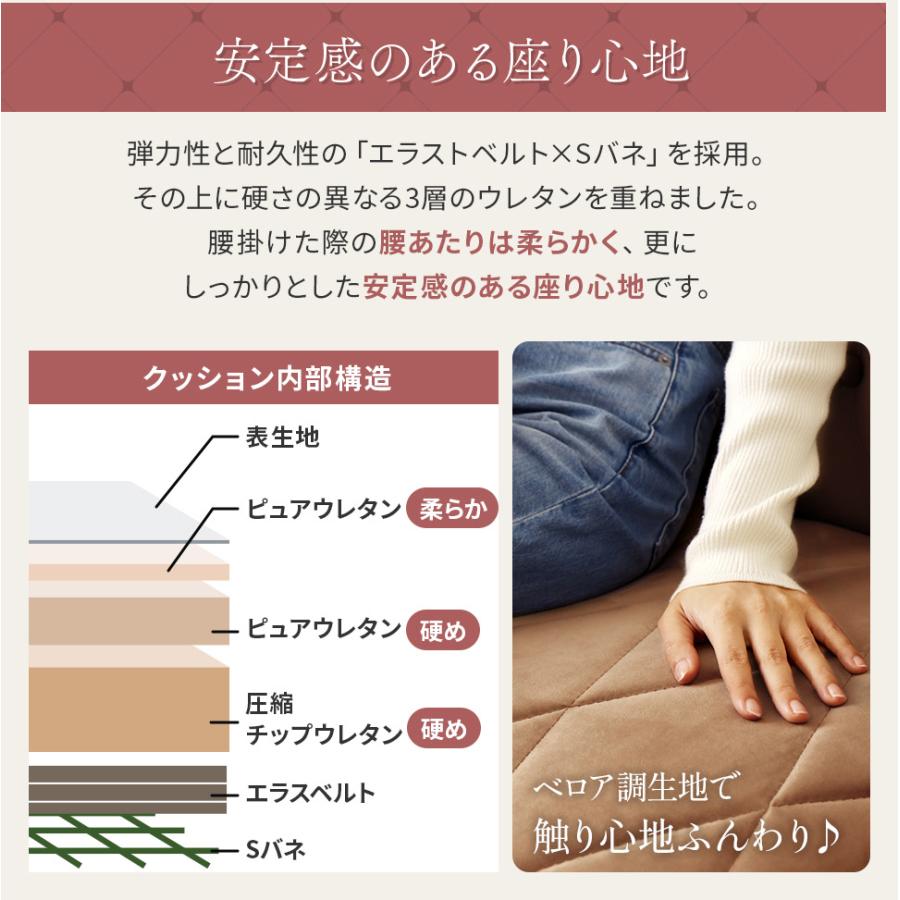 セルタン コンパクト カウチソファ オットマン付き ベロア調 1台5役