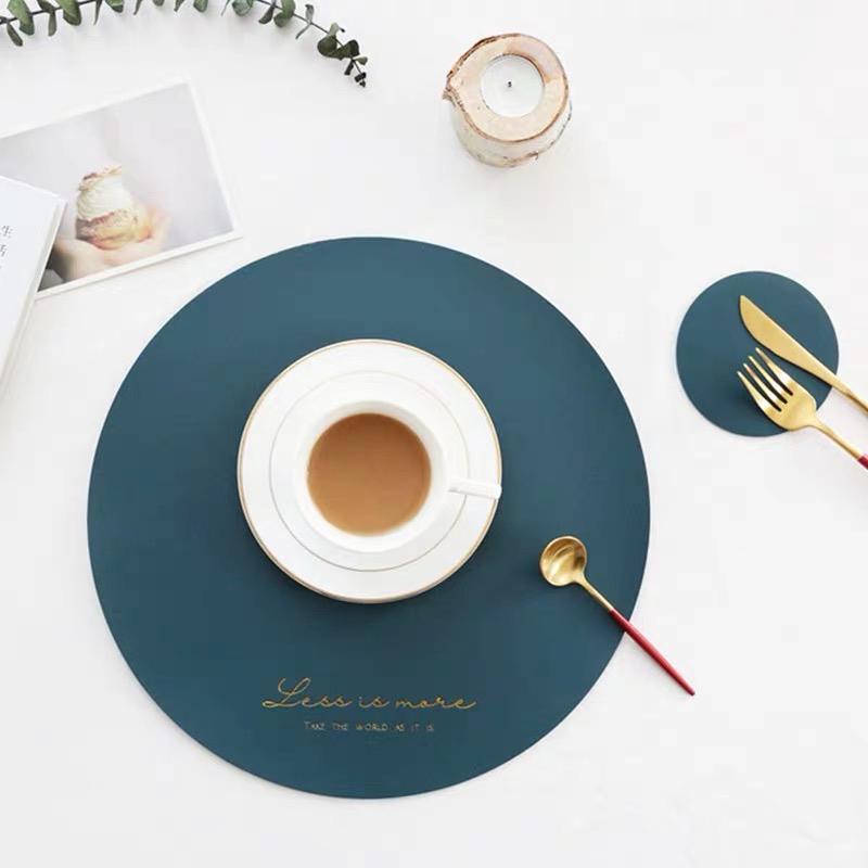 ランチョンマット おしゃれ 可愛い 北欧 レザー 防水 円形 丸 三角