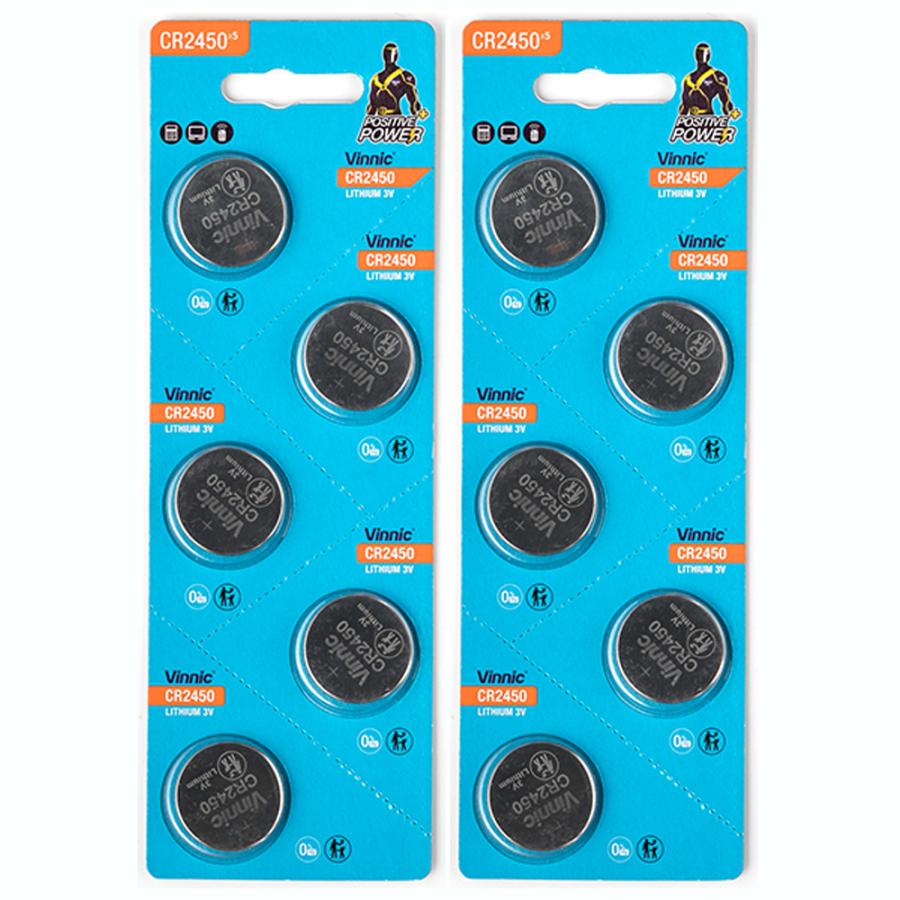 VINNIC CR2450 ×10個 CR2450 ヴィニック CR2450 乾電池 ボタン電池 リチウム ボタン電池 10個 対応 送料無料 爆買