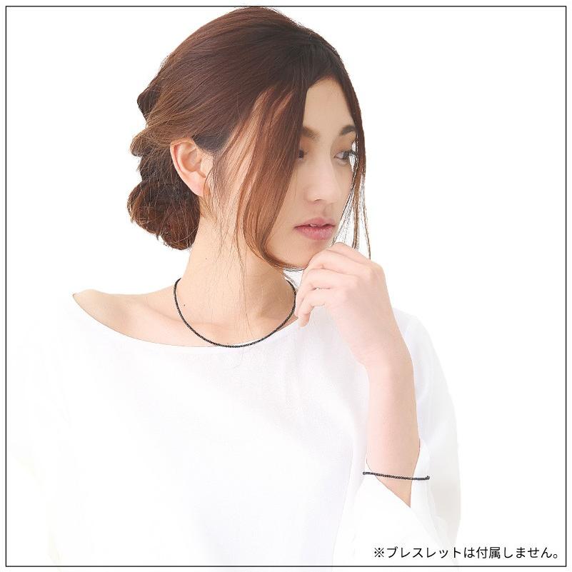 ブラックスピネルネックレス 2mm 40cm 45cm ブラックストーン