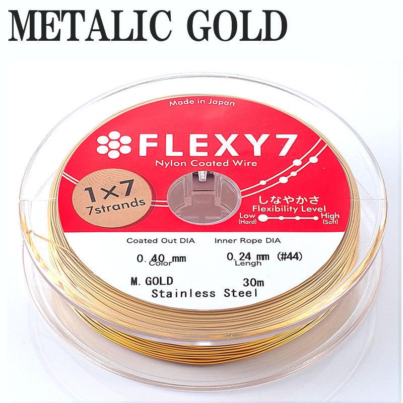日本製 7本縒り ナイロンコート ステンレスワイヤー 直径 0.40 mm 30m