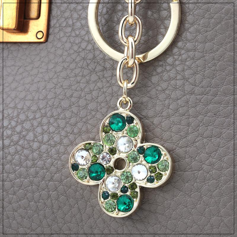 クローバー バッグチャーム 18Kコーティング バッグ キラキラ リボン