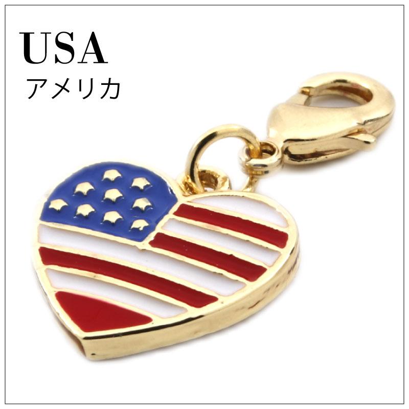 アクセサリー チャーム 国旗 フラッグ バッグチャーム イニシャル
