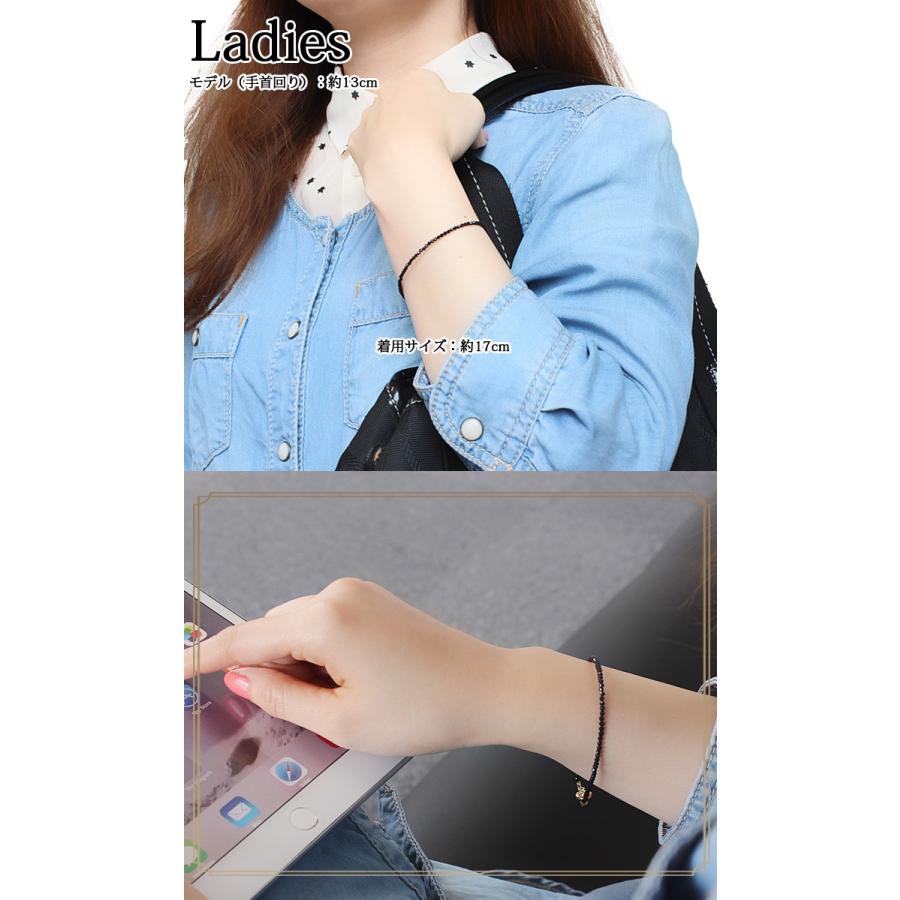 高品質マシンカット! ブラックスピネル ブレスレット 2mm 17cm 19cm