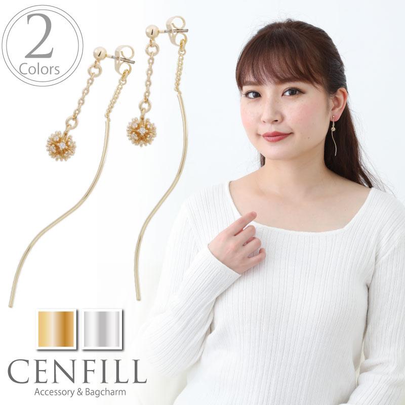 ピアス ニッケルフリー パヴェ フラワー 花 金属アレルギー対応 18kコーティング ニッケルフリー レディース 揺れる 痛くない 大人 華奢 きれいめ ゴールド センフィル 通販 Yahoo ショッピング