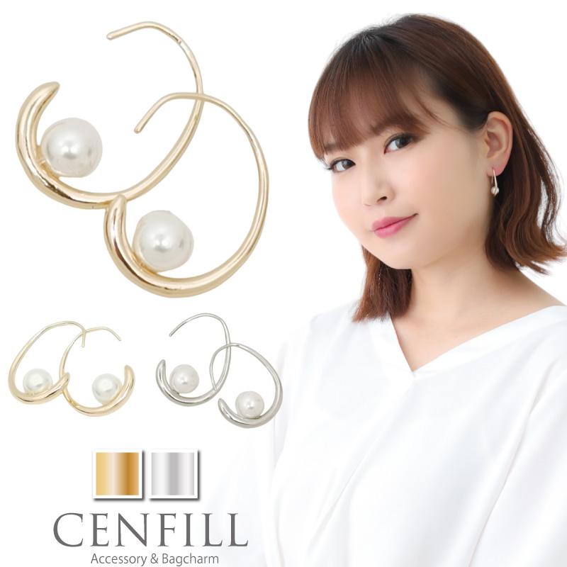 ピアス ニッケルフリー ドロップ フープピアス 18kコーティング フックピアス フープ レディース アクセサリー 華奢 金属アレルギー 独特な