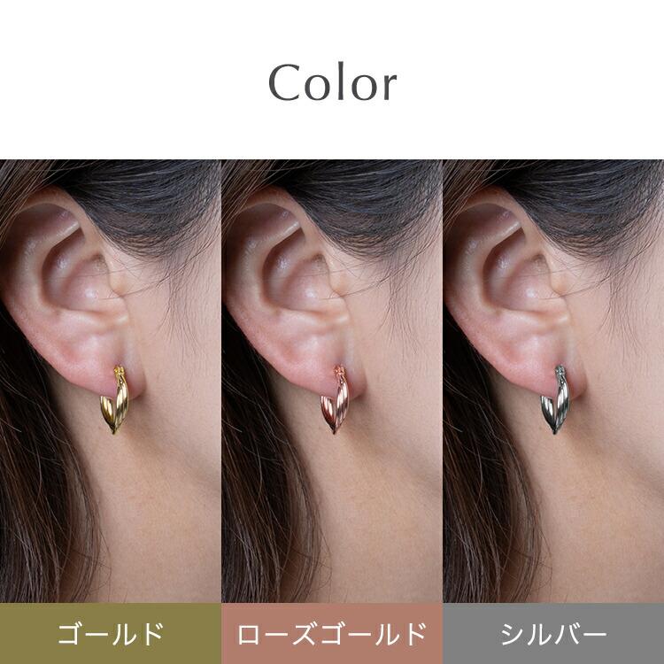 ピアス ニッケルフリー ドロップ フープピアス 18Kコーティング フック