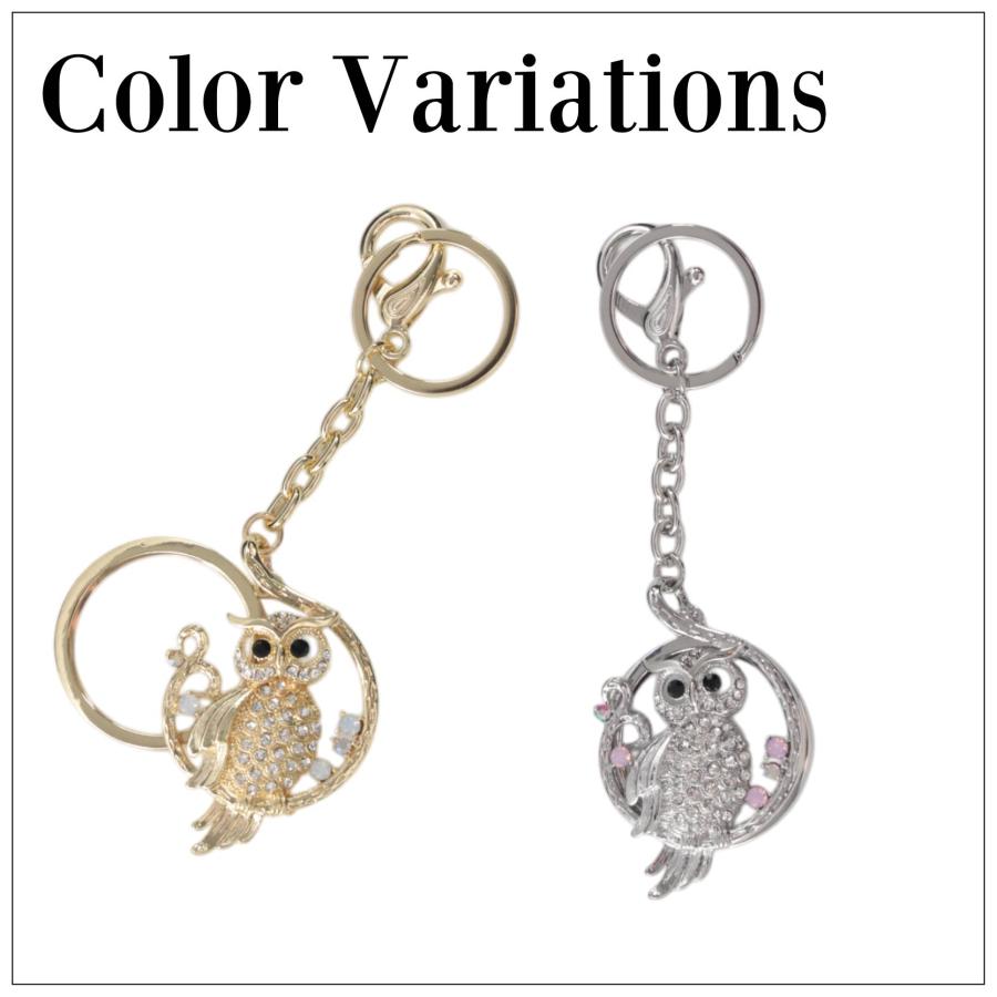 フクロウ モチーフ ルーペ付き バッグチャーム 18Kコーティング バッグ