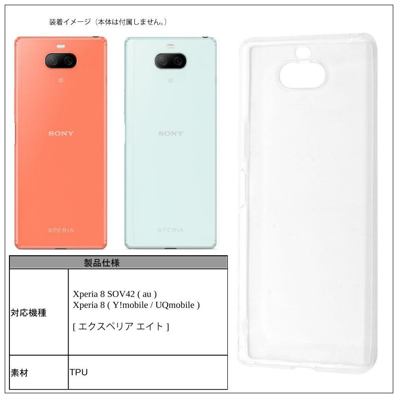 Xperia 8 SOV42 ソフトケース カバー TPU クリア ケース 送料無料 透明