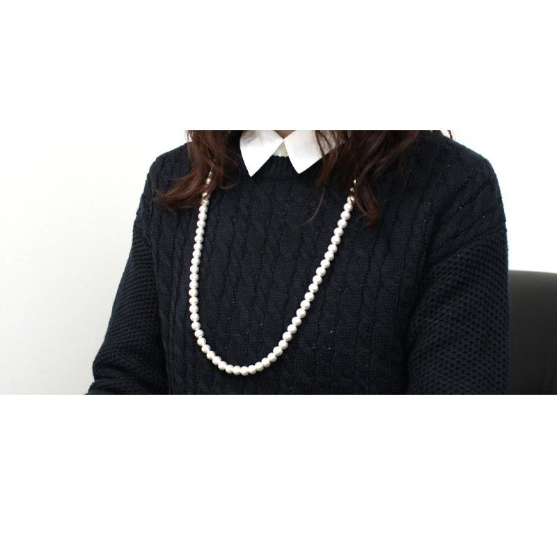 ネックレス コットンパール ロングネックレス ８mm 80cm  ロング レディース アクセサリー アレルギー 結婚式 30代 40代 ロング パール シンプル 40代 50代｜cenfill｜11