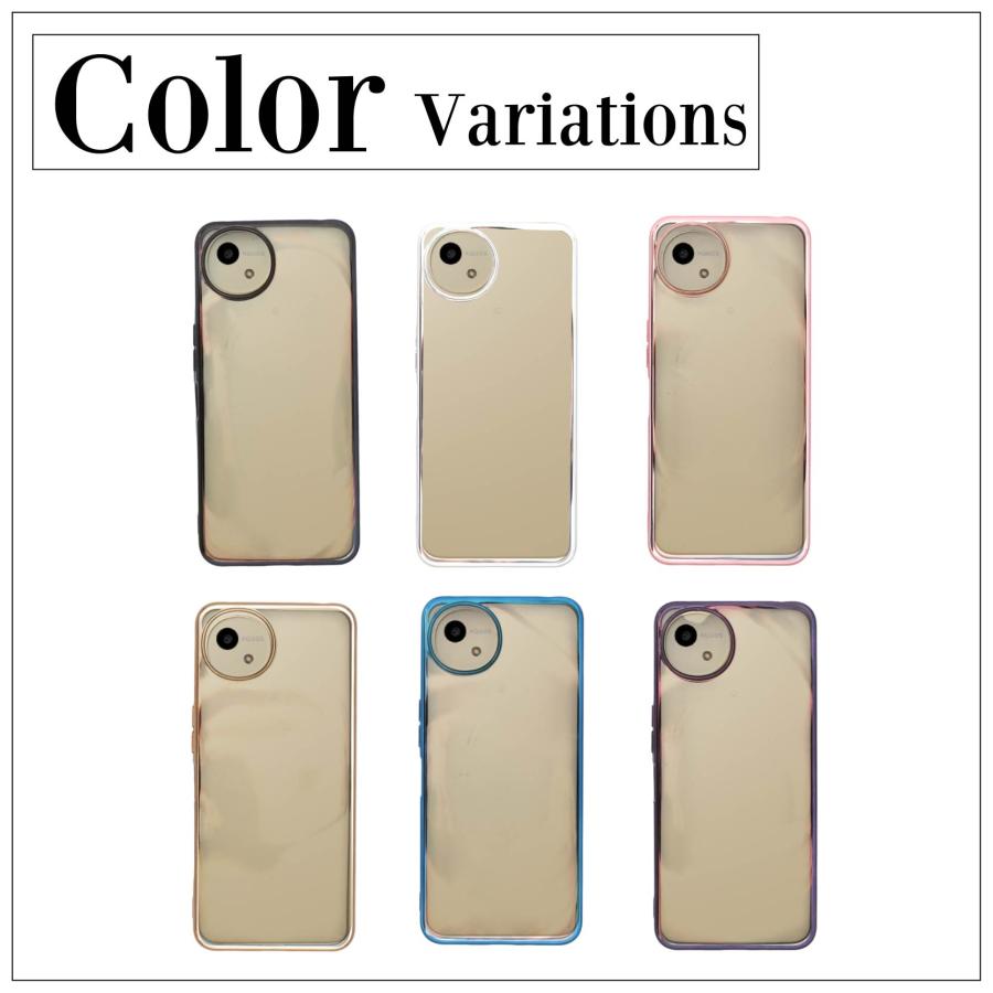 SH-52E スマートフォン 本体 ドコモ+スマホケース+カバーガラス AQUOS wish4 SH-52E (docomo) サイドメッキ加工 TPU クリア 耐衝撃