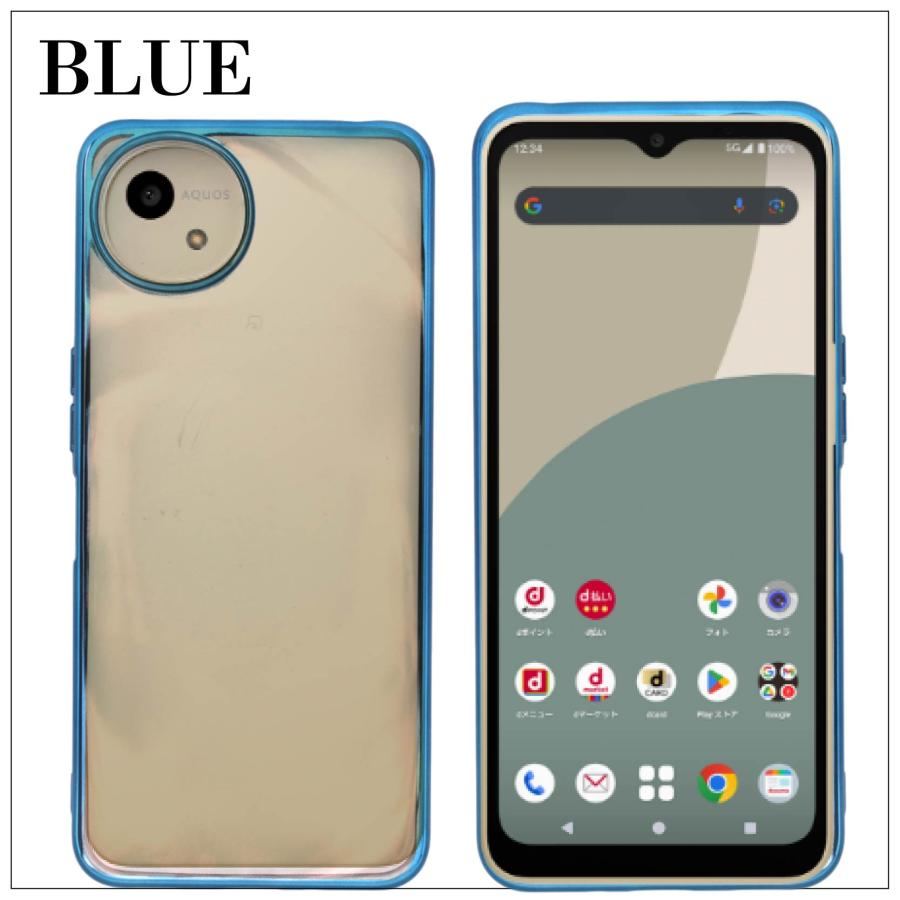 AQUOS wish4 SH-52E ドコモ 未使用 補償交換品 ケース付 AQUOS wish4 SH-52E (docomo) サイドメッキ加工 TPU クリア 耐衝撃