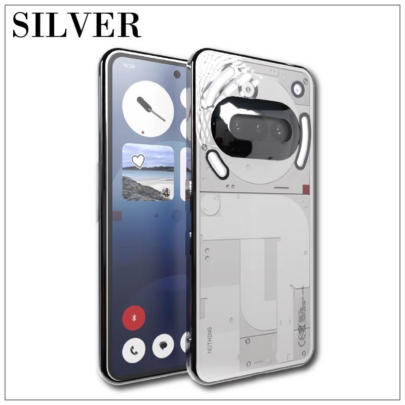 nothing phone 3a フイルム張替え、ケース付き　一括購入 Nothing Phone (3a) サイドメッキ加工 TPU クリア 耐衝撃 衝撃吸収