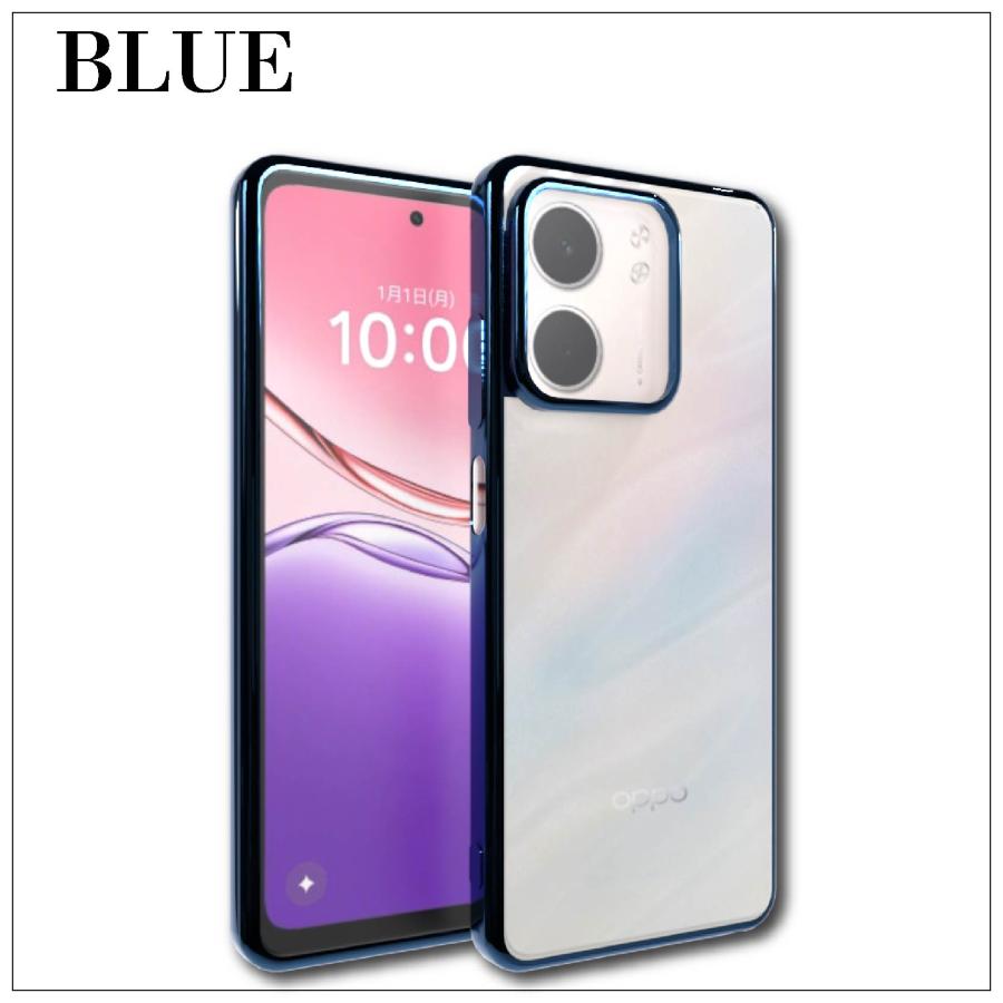 OPPO A5x シンプル サイドメッキ加工 TPU クリア 耐衝撃 衝撃吸収