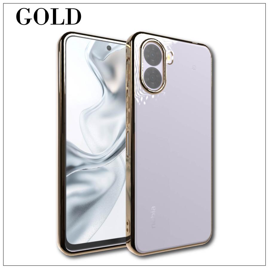 ZTE nubia S2 A504ZT シンプル サイドメッキ加工 TPU クリア 耐衝撃