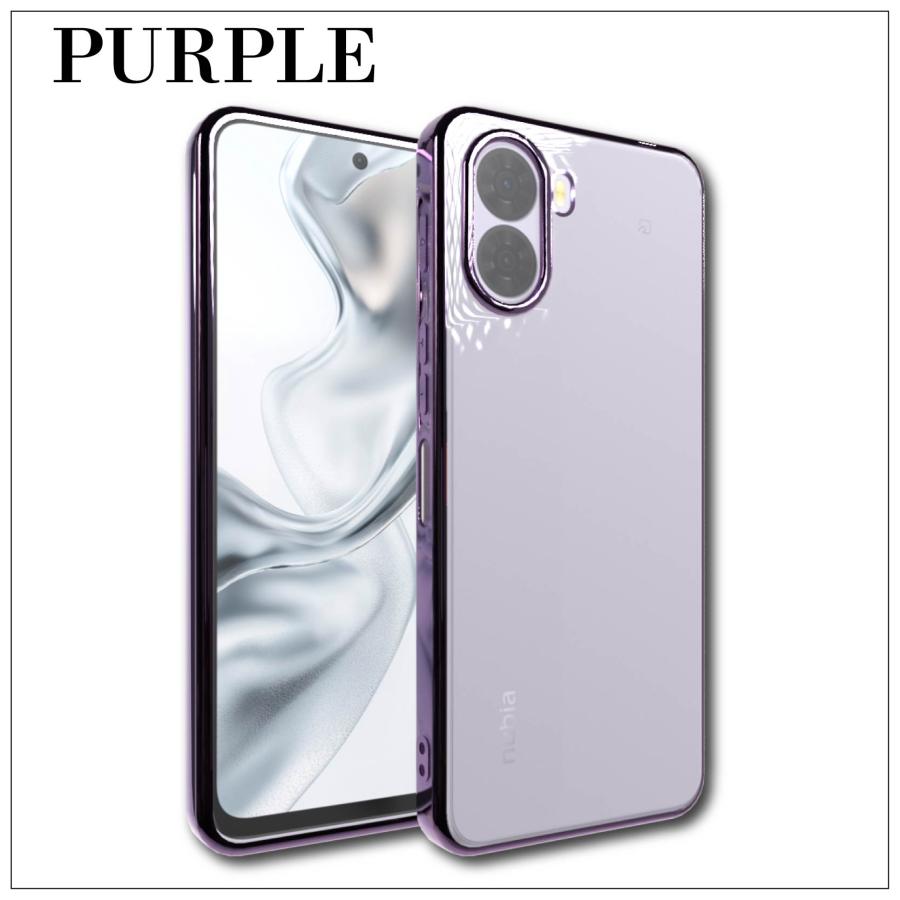 ZTE nubia S2 A504ZT シンプル サイドメッキ加工 TPU クリア 耐衝撃