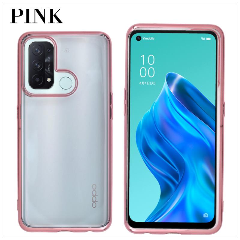 OPPO Reno5 A サイドメッキ加工 TPU クリア 耐衝撃 衝撃吸収 ケース