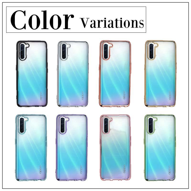 OPPO Reno3 A サイドメッキ加工 TPU クリア 耐衝撃 衝撃吸収 ケース