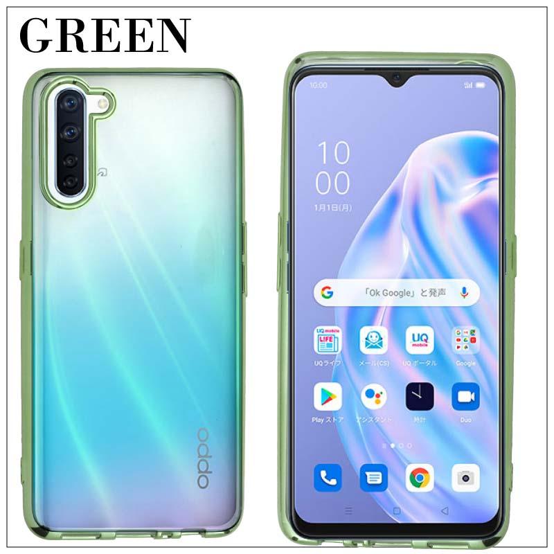 OPPO Reno3 A サイドメッキ加工 TPU クリア 耐衝撃 衝撃吸収 ケース