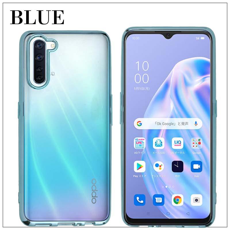 中古oppo Reno3 5G 本体+耐衝撃ケース付き OPPO Reno3 A サイドメッキ加工 TPU クリア 耐衝撃 衝撃吸収 ケース