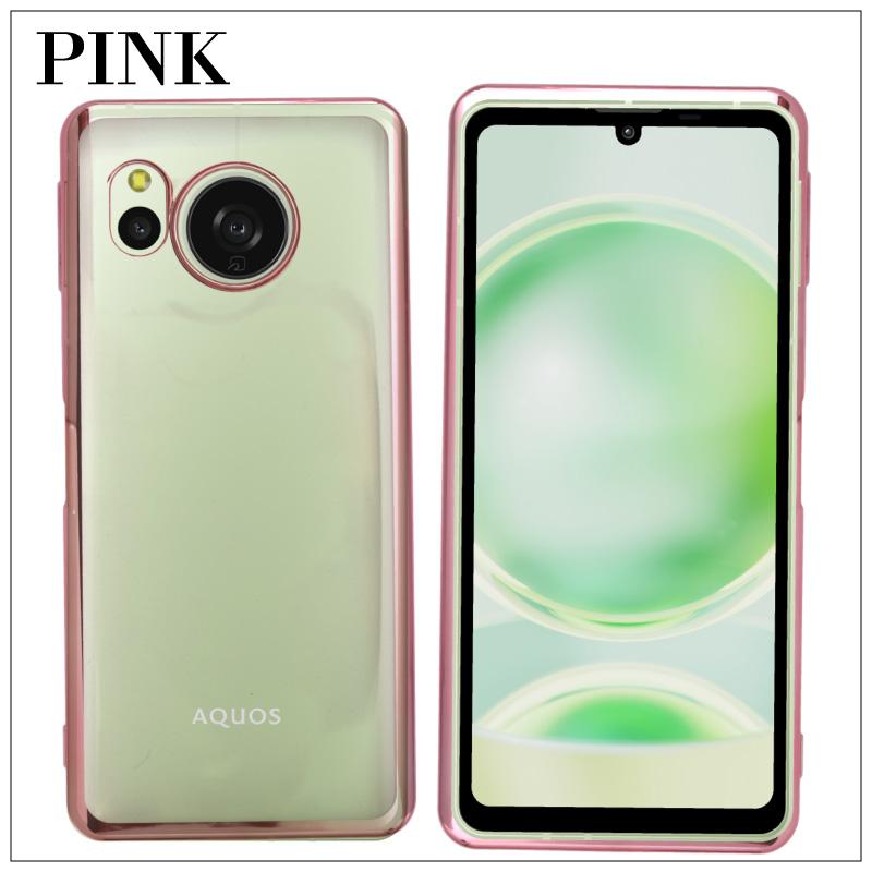 AQUOS sense8 SH-54D サイドメッキ加工 TPU クリア 耐衝撃 衝撃吸収