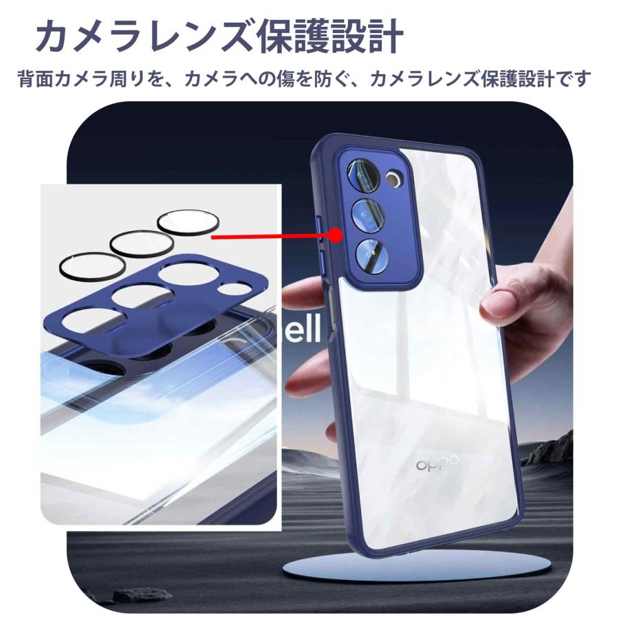 OPPO A5 5G ハイブリッド カラー ケース TPU クリア 耐衝撃 衝撃吸収