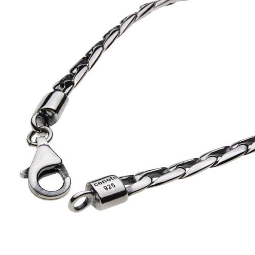 シルバーブレスレット メンズ 喜平 キヘイ チェーン 鎖 シンプル プレーン スタイリッシュ シルバー925 シルバーアクセサリー b0464の画像