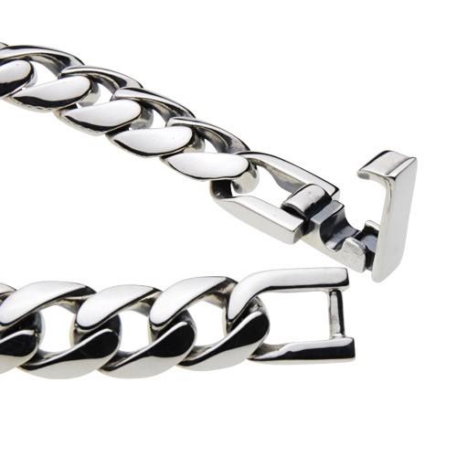シルバーブレスレット メンズ プレーン 喜平 シンプル キヘイ チェーン フラット シック 重量感 シルバー925 シルバーアクセサリー b0470の画像