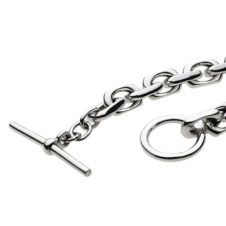 シルバーブレスレット メンズ 2面カット チェーン シンプル 鎖 カジュアル スタイリッシュ シルバー925 シルバーアクセサリー b0483の画像