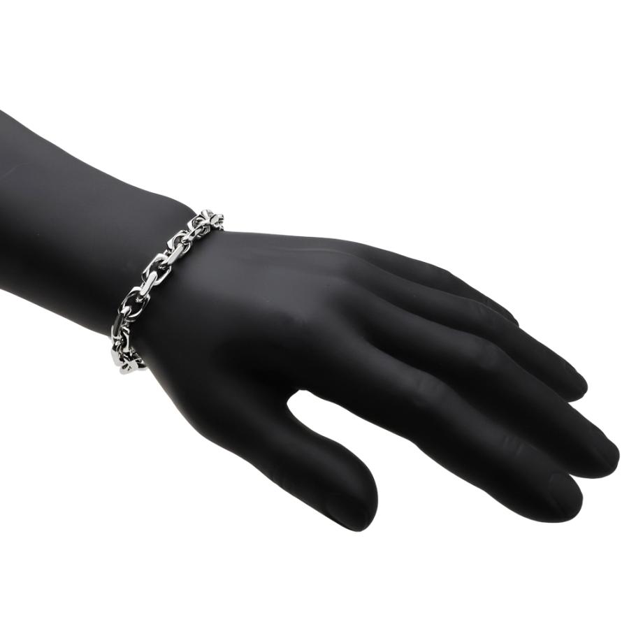 シルバーブレスレット メンズ 2面カット チェーン シンプル 鎖 カジュアル スタイリッシュ シルバー925 シルバーアクセサリー b0483の画像