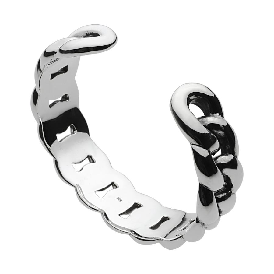 シルバーブレスレット メンズ バングル 喜平 キヘイ チェーン シンプル 鎖 太め ハード パンク シルバー925 シルバーアクセサリー b0484の画像