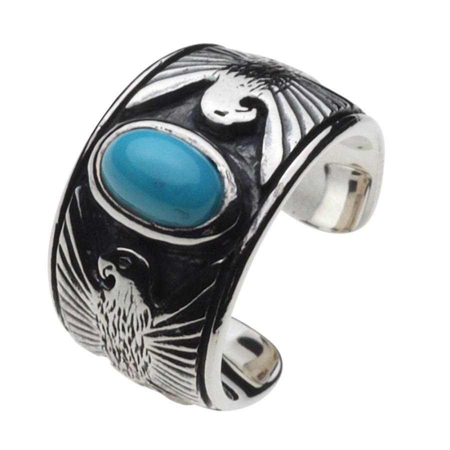 イヤーカフ シルバー アクセサリー ネイティブイーグル ブルー  