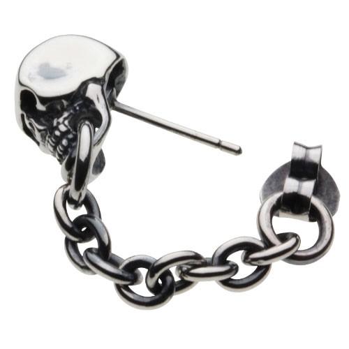 BLOOM スカルチェーンピアス 10K BLOOM スカルチェーンピアス 10K K10 イエローゴールド チェーン