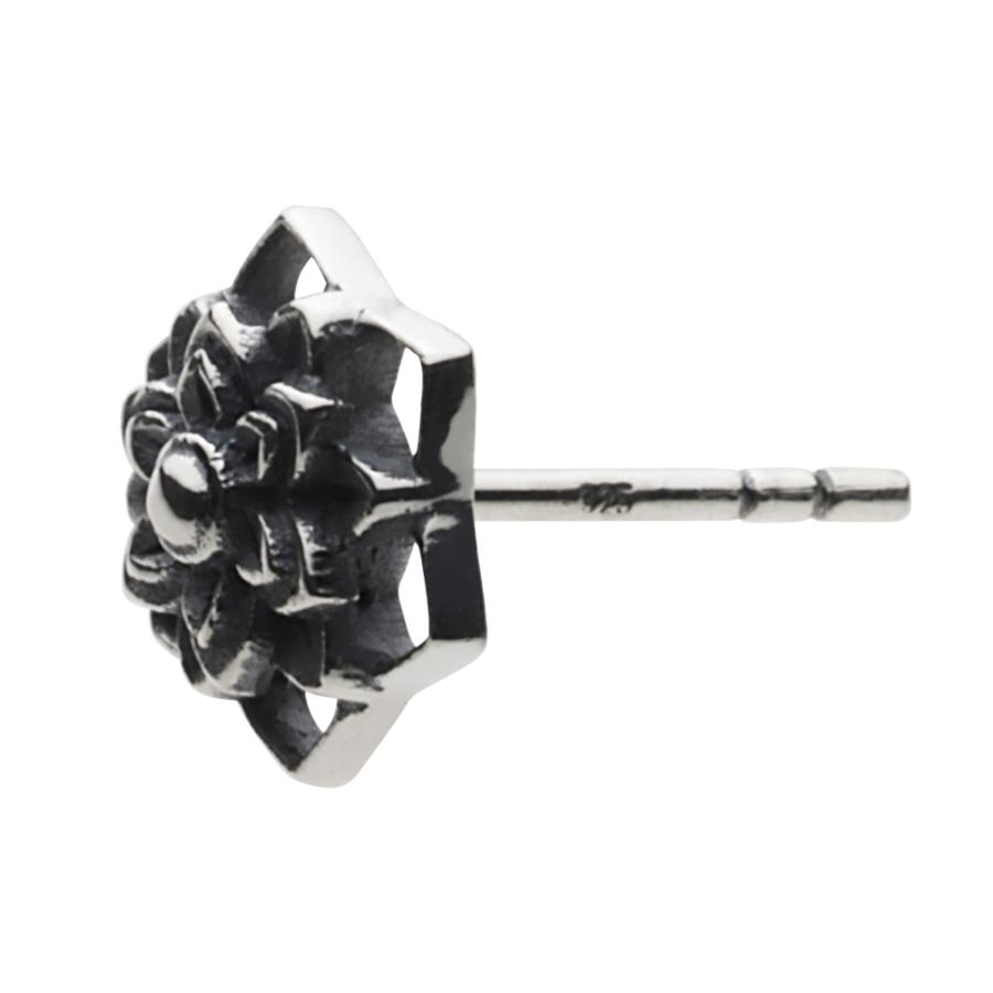 cenote シルバーピアス メンズ 蓮華 蓮の花 植物 フラワー 曼荼羅 和風