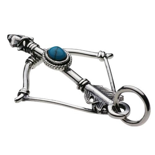 ターコイズ シルバーペンダント メンズ ネイティブ アロー 弓矢 インディアンジュエリー シルバー925 シルバーアクセサリー p0348の画像