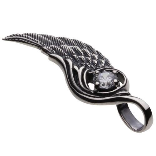 ジルコニア シルバーペンダント メンズ ネイティブ フェザー 羽根 唐草 翼 シルバー 925 シルバー925 シルバーアクセサリー p0387の画像
