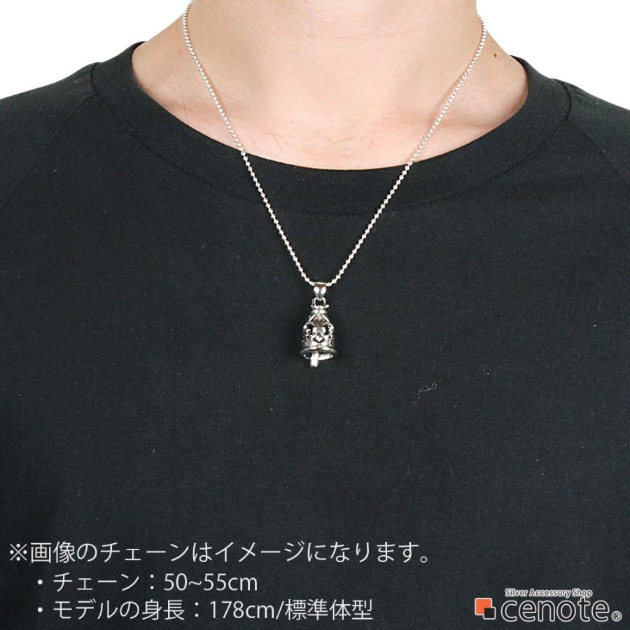 シルバーペンダント メンズ 百合の紋章 スイングベル フレア リリー 鈴 鐘 チャーム シルバー925 シルバーアクセサリー p0482の画像