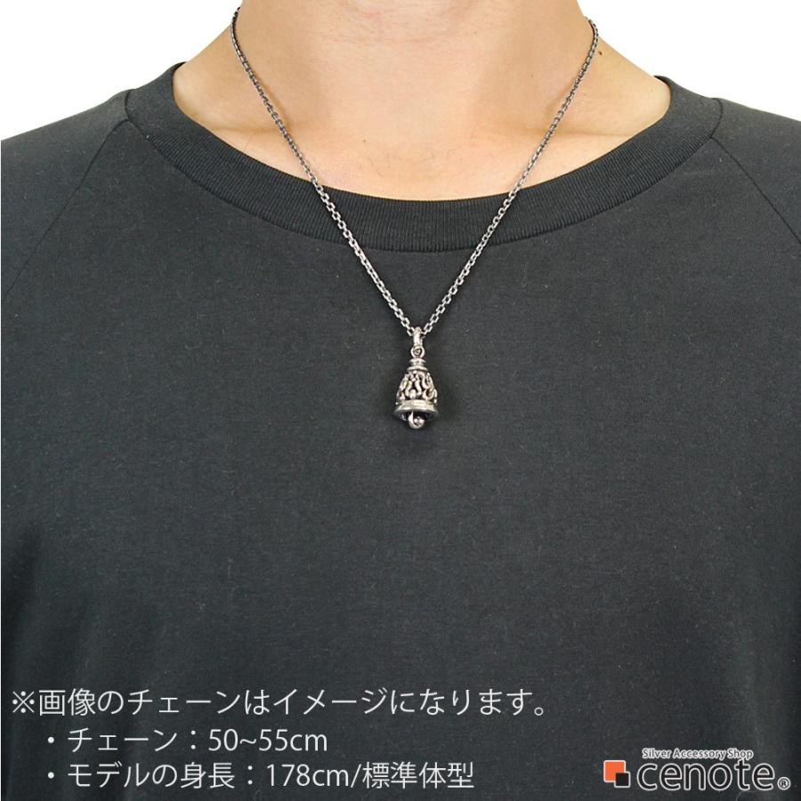 シルバーペンダント メンズ バイカーズベル 唐草 スイングベル アラベスク 鈴 鐘 ゴシックシルバー925 シルバーアクセサリー p0557の画像