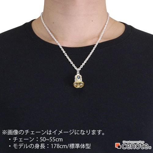 ブルートパーズ シルバーペンダント メンズ アラベスク バイカー ライダー お守り 鈴 鐘 シルバー925 シルバーアクセサリー p0598の画像