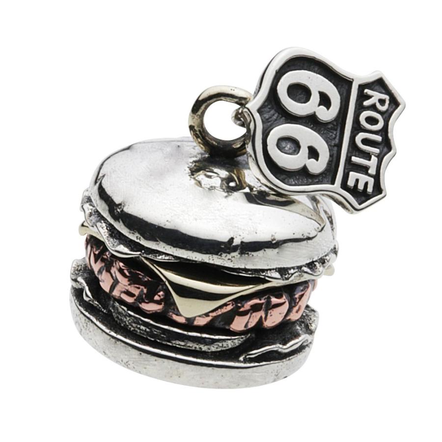 cenote p0616 ルート66ハンバーガーペンダント cenote シルバーペンダント メンズ ルート66 ハンバーガー 標識 食品