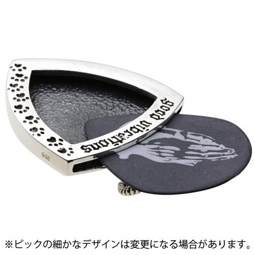シルバーペンダント メンズ 月夜 猫 ピックケース ギターピック ムーン キャット 足跡 肉球 シルバー925 シルバーアクセサリー p0665の画像