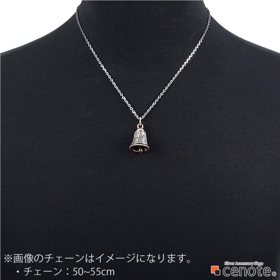 シルバーペンダント メンズ スチームパンク ベル 鐘 鈴 お守り バイク メカニカル スイング シルバー925 シルバーアクセサリー p0690の画像