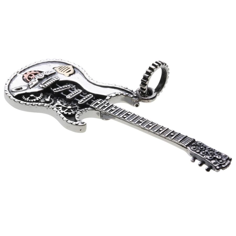 シルバーペンダント メンズ スチームパンク ギター メカニカル 機械 音楽 楽器 ミニチュア シルバー925 シルバーアクセサリー p0715の画像