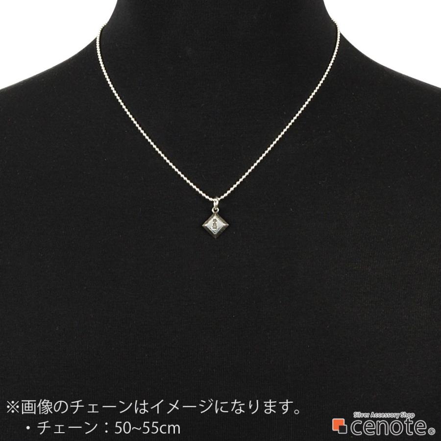 シルバーペンダント メンズ キャット シルエット 菱形 ねこ 猫 アニマル 重ね着け プレート シルバー925 シルバーアクセサリー p0717の画像