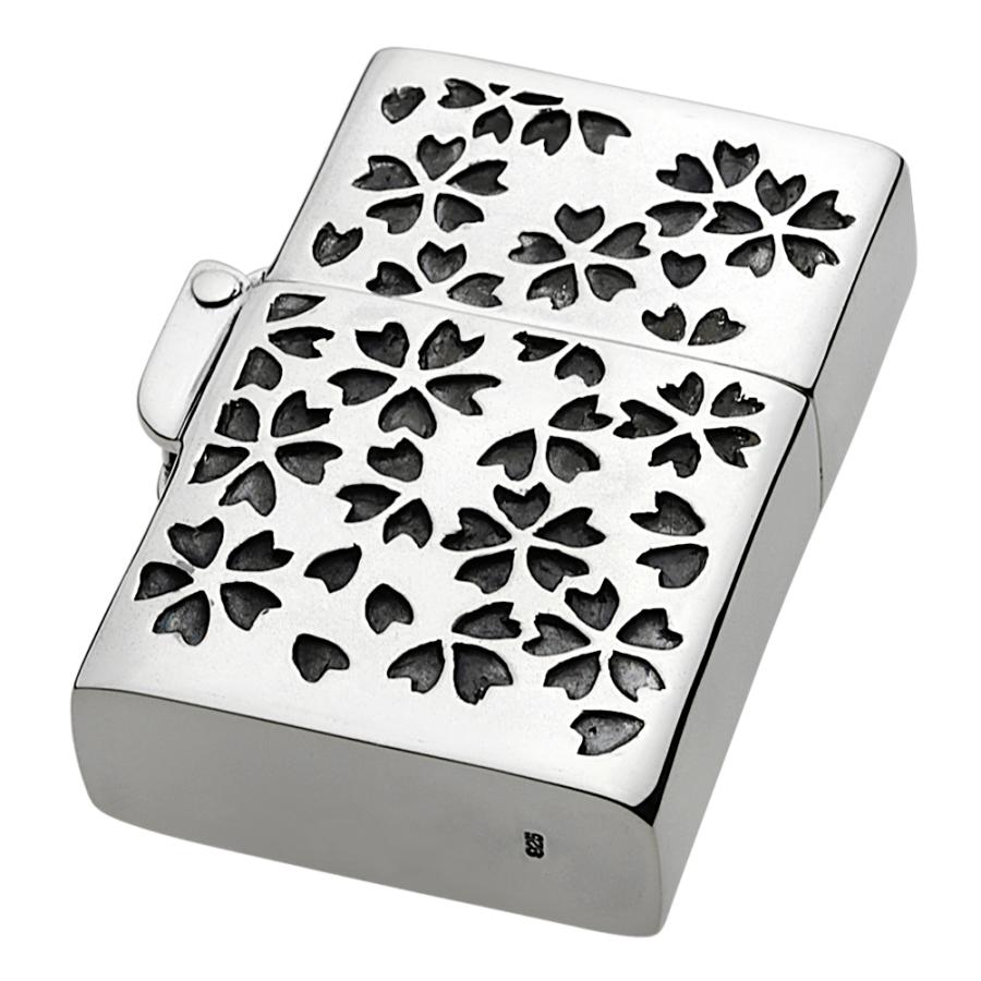 シルバーアクセサリー 純銀 桜 シルエット オイルライター さくら 和柄 