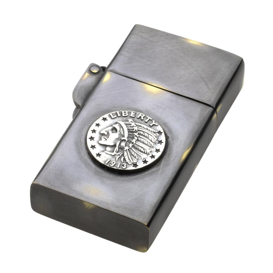 zippo金色(ブラス製) シルバー925製銀インディアンコイン